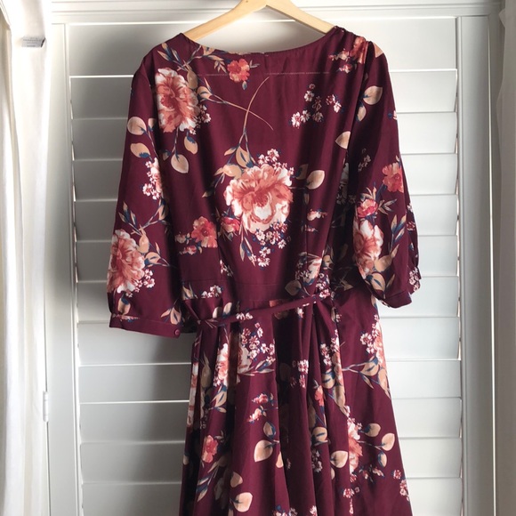 Showpo Burgundy Wrap Maxi Dress - Picture 8 of 8